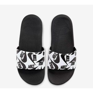 Nike Kids Kawa Slide SE JDI GS/PS Black White Kid Slip On Sandal